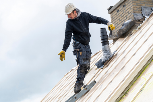 Man on a roof 