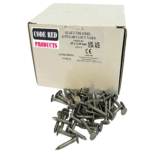 Stainless Steel Annular Ring Shank 25mm Nails